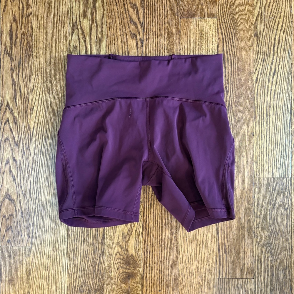 Women's Maroon High-Waisted Shorts